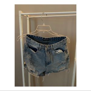 High Rise Denim Jean Shorts